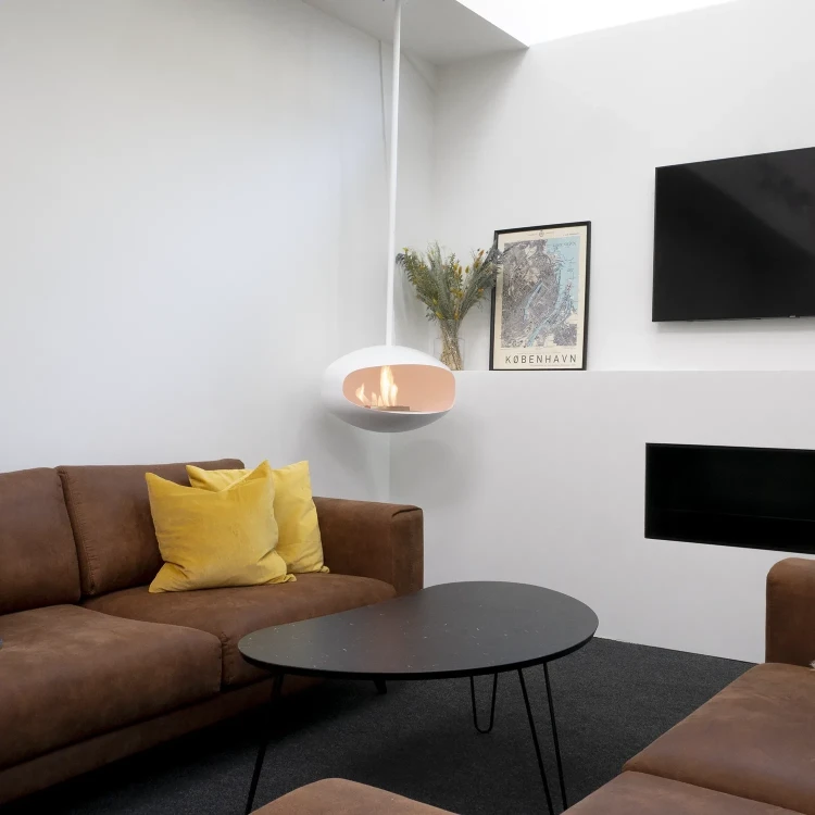 Biokominek sufitowy Cocoon Aeris Hanging White / White