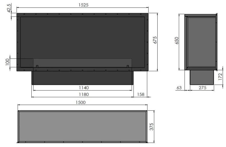 Biokominek automatyczny do zabudowy ETRONIC INSIDE 1500