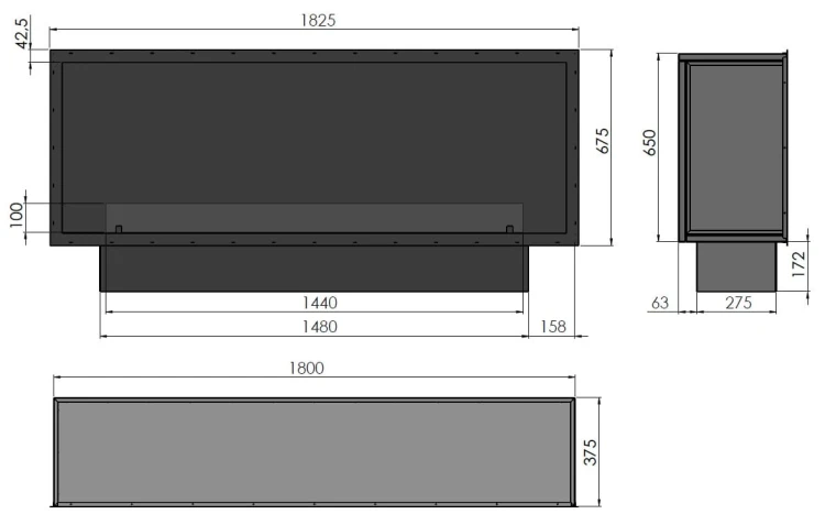 Biokominek automatyczny do zabudowy ETRONIC INSIDE 1800