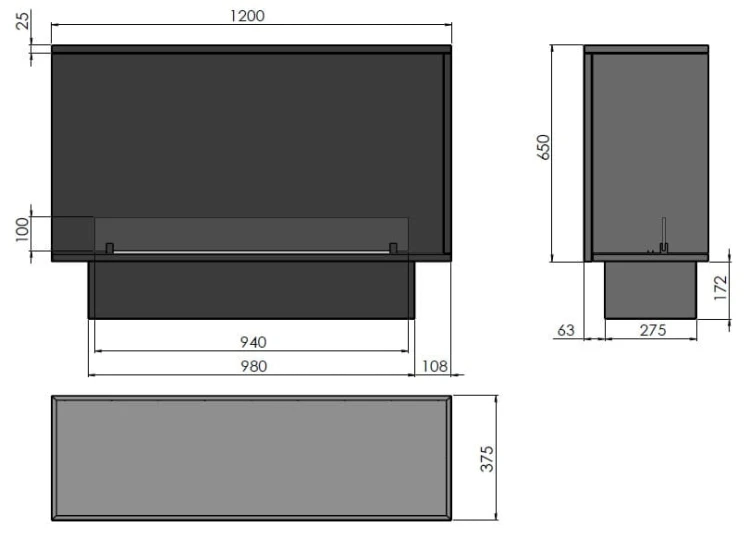 Biokominek automatyczny do zabudowy ETRONIC INSIDE L 1200