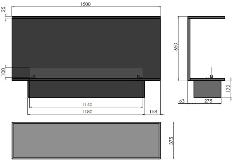 Biokominek automatyczny do zabudowy ETRONIC INSIDE C 1500