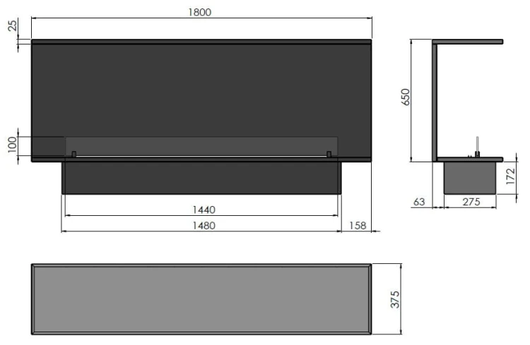 Biokominek automatyczny do zabudowy ETRONIC INSIDE C 1800