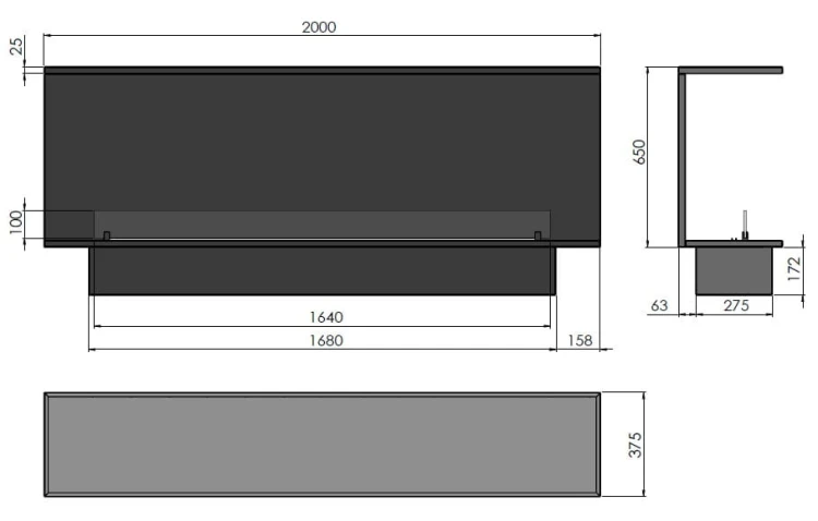 Biokominek automatyczny do zabudowy ETRONIC INSIDE C 2000