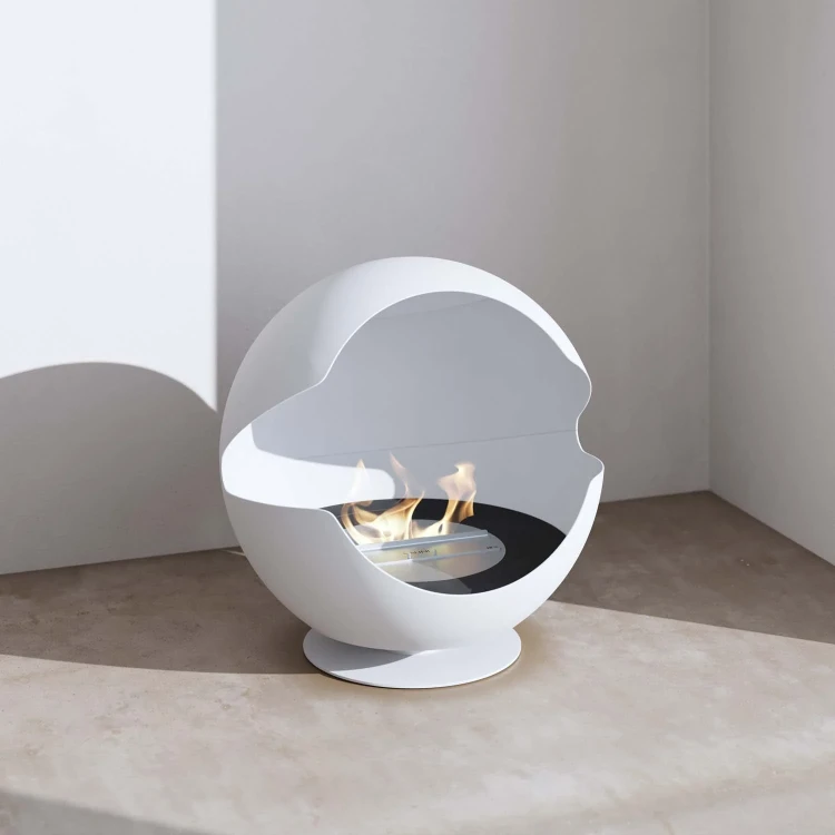 Biokominek wolnostojący VAUNI GLOBE LOW WHITE