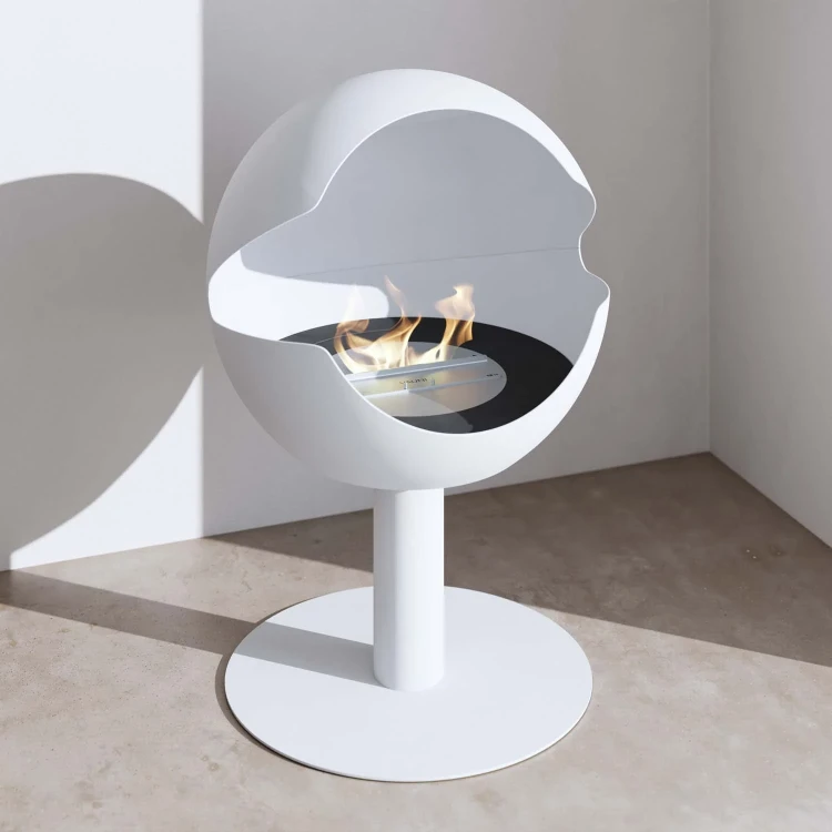 Biokominek wolnostojący VAUNI GLOBE HIGH WHITE