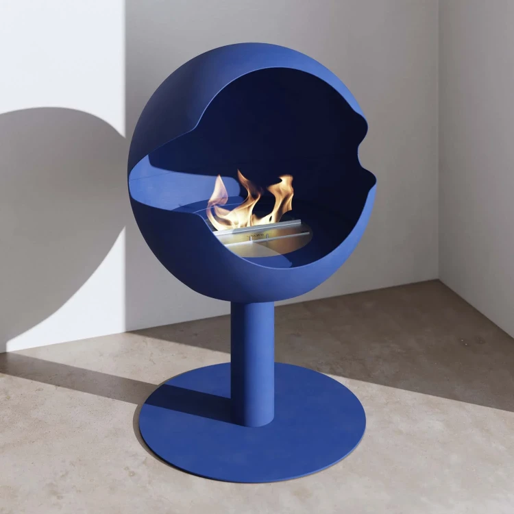 Biokominek wolnostojący VAUNI GLOBE HIGH COBALT