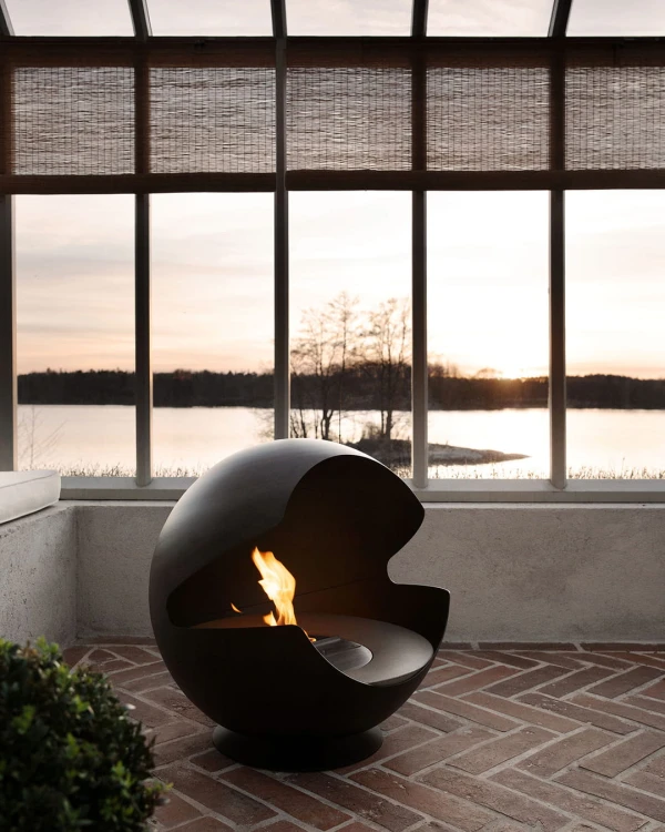 Biokominek wolnostojący VAUNI GLOBE LOW BLACK