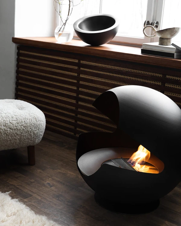 Biokominek wolnostojący VAUNI GLOBE LOW BLACK