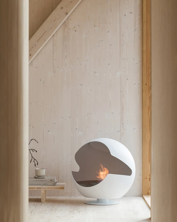 Biokominek wolnostojący VAUNI GLOBE LOW WHITE