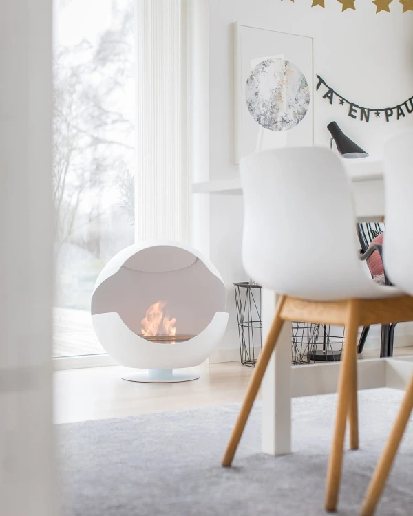 Biokominek wolnostojący VAUNI GLOBE LOW WHITE