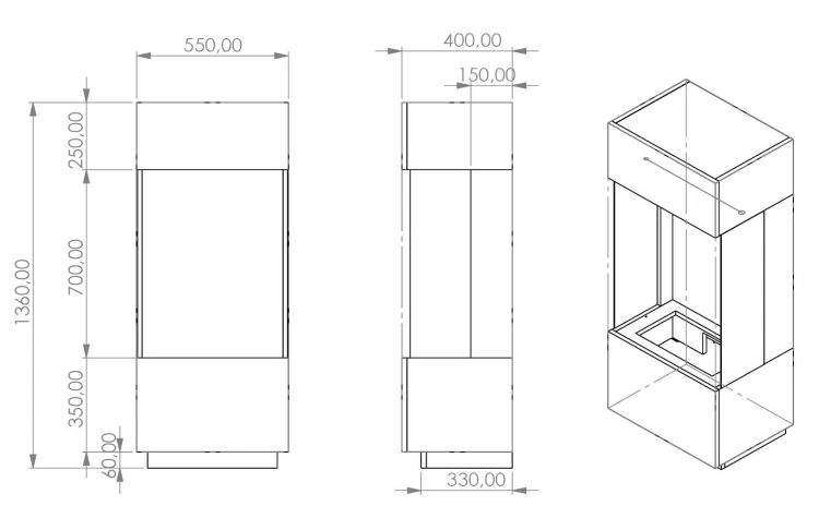 Kominek elektryczny portalowy na parę wodną Opti MK-1 Opti-Myst
