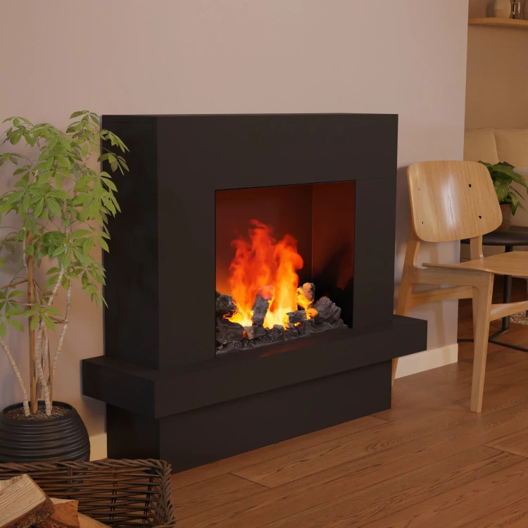 Kominek elektryczny portalowy na parę wodną Opti MK Heat -1 czarny