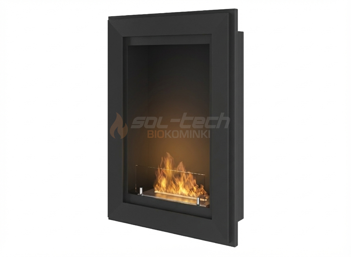 Biokominek do zabudowy FRAME 550 czarny mat