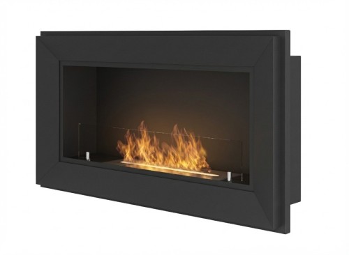 Biokominek do zabudowy FRAME 900 czarny mat