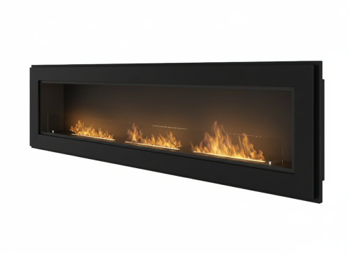 Biokominek do zabudowy FRAME 1800 czarny mat