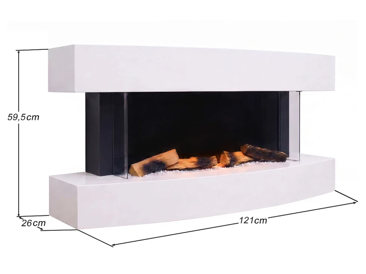 Kominek elektryczny ArtiFlame Lofoten AF48 121 cm 3D Wi-Fi biały