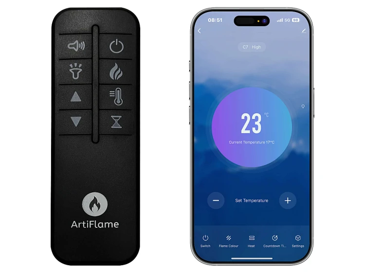 Kominek elektryczny ArtiFlame Lofoten AF48 121 cm 3D Wi-Fi biały