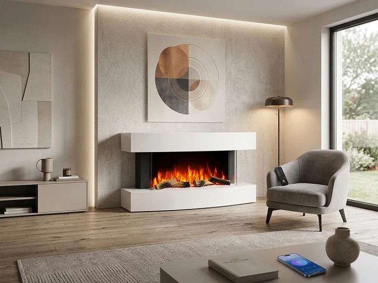 Kominek elektryczny ArtiFlame Lofoten AF48 121 cm 3D Wi-Fi biały