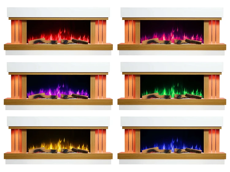 Kominek elektryczny ArtiFlame Sogne AF52 132 cm 3D Wi-Fi biały / dąb