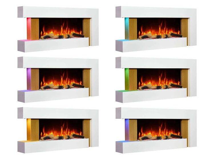 Kominek elektryczny ArtiFlame Fjord AF52 132 cm 3D Wi-Fi biały / dąb
