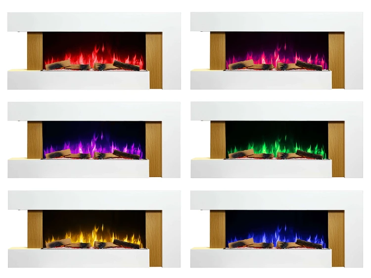 Kominek elektryczny ArtiFlame Fjord AF52 132 cm 3D Wi-Fi biały / dąb
