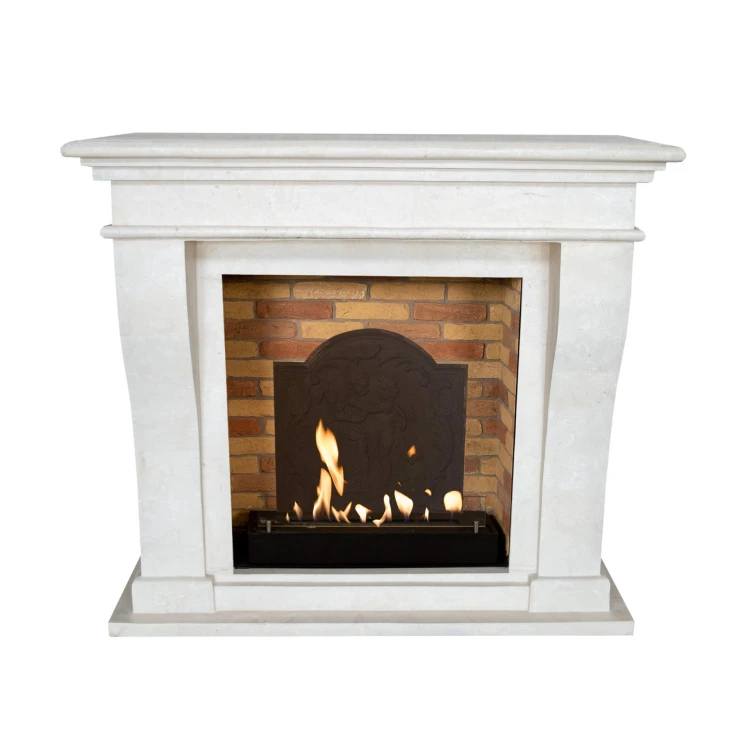 Kreta bioethanol fireplace (Bioethanol medaillon, Polished white natural stone).jpg
