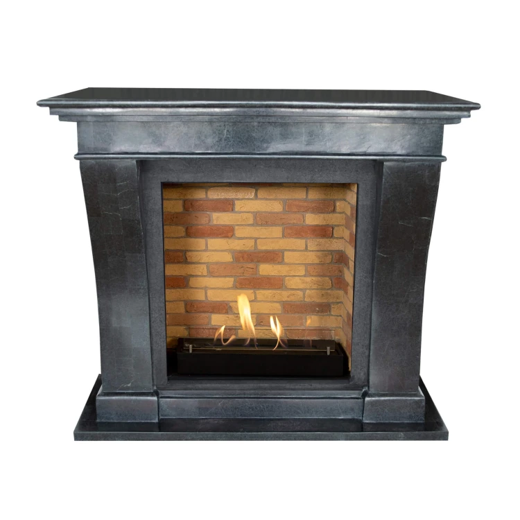 Kreta bioethanol fireplace (Bioethanol stone decor, Polished anthracite natural stone).jpg