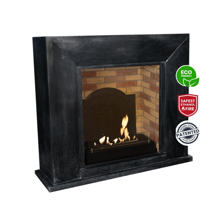 Biokominek portalowy Xaralyn Nero antracytowy kamień naturalny polerowany