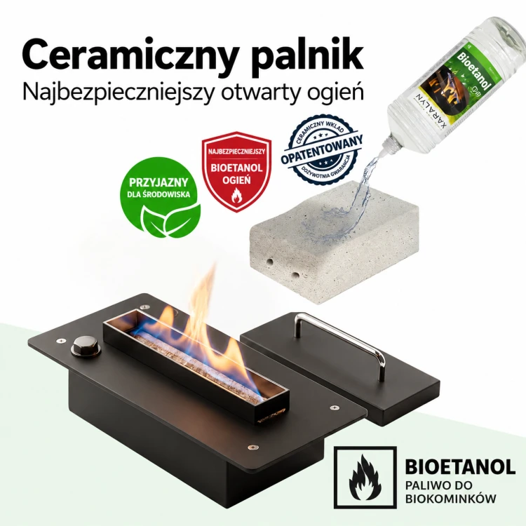 Biokominek sufitowy dwustronny Xaralyn Floh czarny