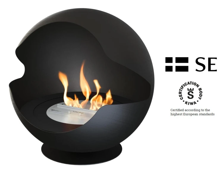 Biokominek wolnostojący VAUNI GLOBE LOW BLACK