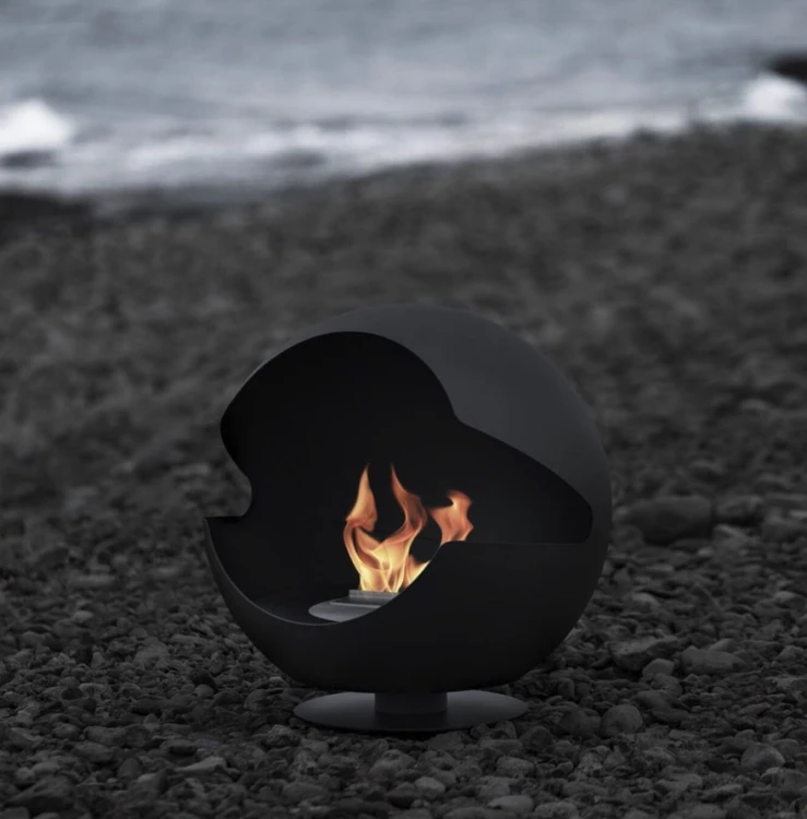 Biokominek wolnostojący VAUNI GLOBE LOW BLACK