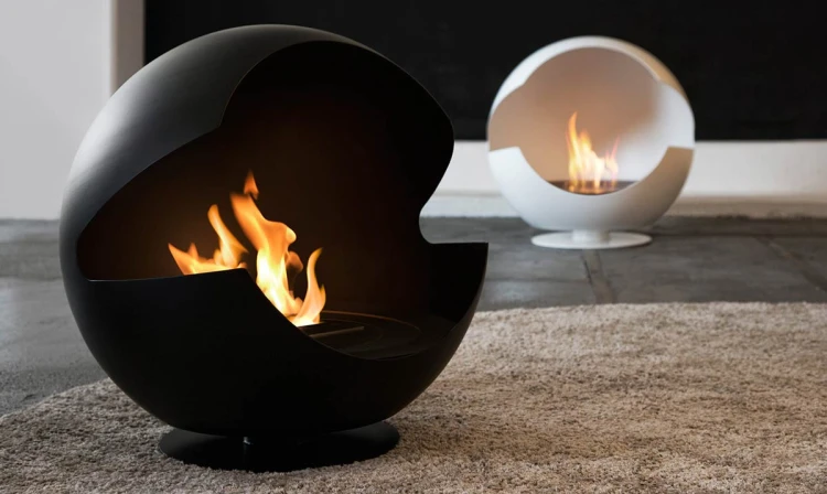 Biokominek wolnostojący VAUNI GLOBE LOW BLACK