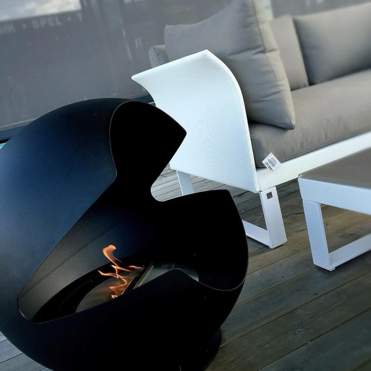 Biokominek wolnostojący VAUNI GLOBE LOW BLACK