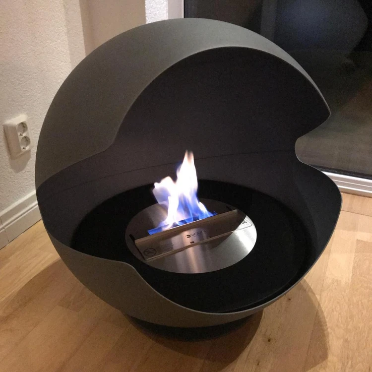 Biokominek wolnostojący VAUNI GLOBE LOW BLACK