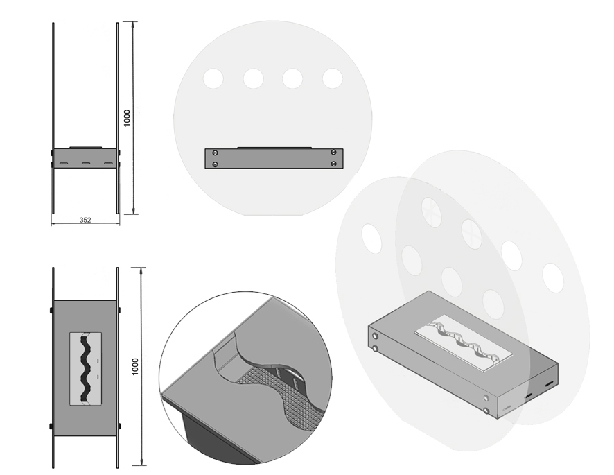 Biokominek Stromboli 100 - wymiary